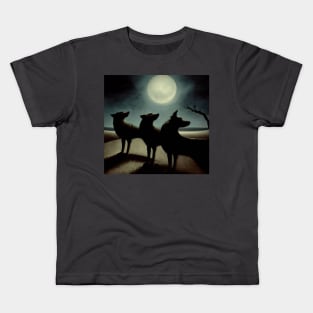 Dogs in the Moonlight Kids T-Shirt